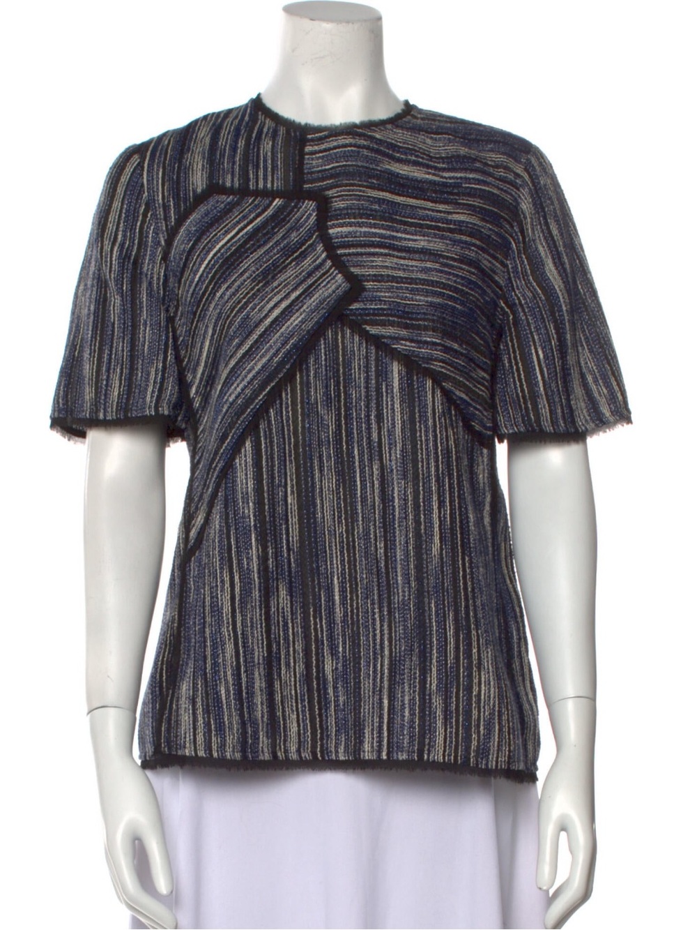Jason Wu Striped Crew Neck Blouse